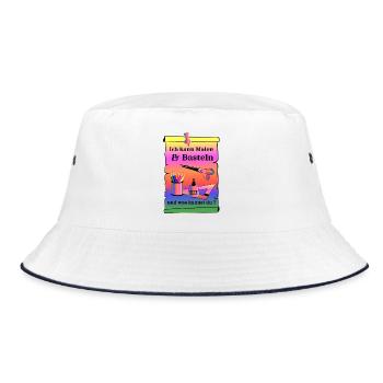 Malen und Basteln - Bucket Hat - Weiß/Navy - Vorne