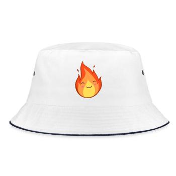 Warmth of the fire animal motif - Bucket Hat - white/navy - Front