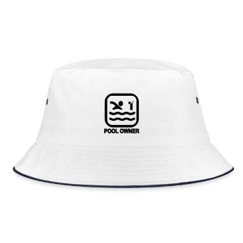 Pool Owner schwarz - Bucket Hat - Weiß/Navy - Vorne