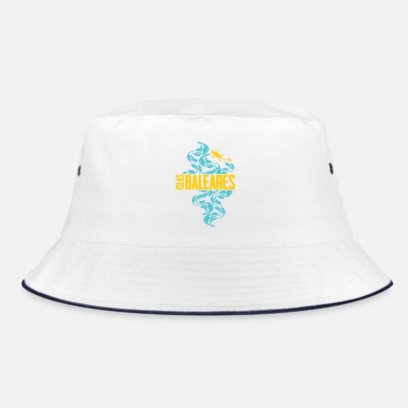 Balearic Islands Waves Pattern Bucket Hat