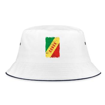 Congo flag - Bucket Hat - white/navy - Front