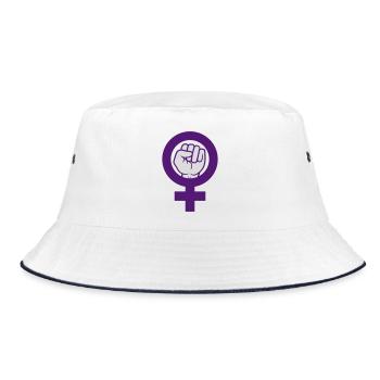 Symbole féministe Droits des femmes Faust - Bob - blanc/marine - Devant