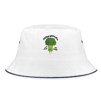 Funny Vegan Graphic - Bucket Hat - white/navy - Front