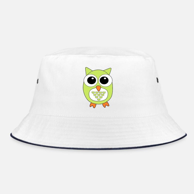 Eule grüne Eule - Bucket Hat - Weiß/Navy