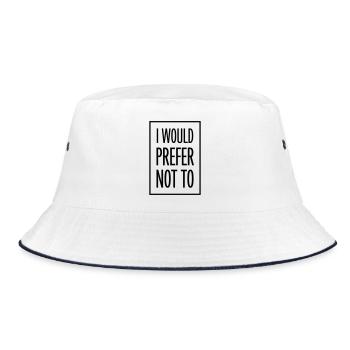 I prefer not to - Bucket Hat - white/navy - Front