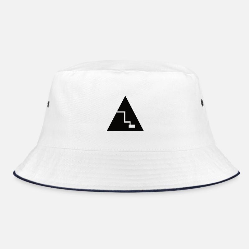 Pyramide - T-Shirt Design - Bucket Hat - Weiß/Navy