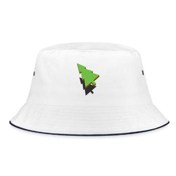 3d Weihnachtsbaum - Bucket Hat - Weiß/Navy - Vorne