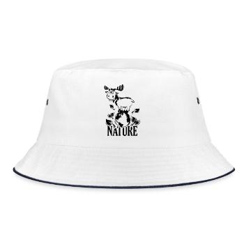 Elk Animals Deer Illustration Symbol Logo icon - Bucket Hat - white/navy - Front
