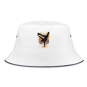 Breakdance - Breakdancer - Breakdancing - Bboy - Bucket Hat - white/navy - Front