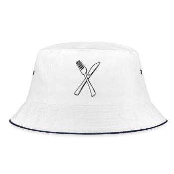 Knife and fork transparent - Bucket Hat - white/navy - Front