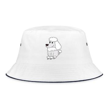 Chien Dessin Animé Caniche Adorable - Bob - blanc/marine - Devant