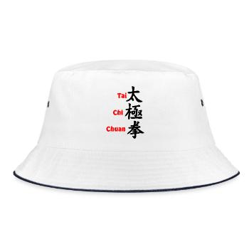 Écriture Tai Ji Quan verticale avec texte rouge - Bob - blanc/marine - Devant