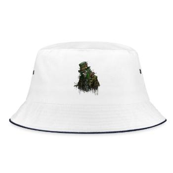 Zombie Leprechaun mit Zylinder - Bucket Hat - Weiß/Navy - Vorne
