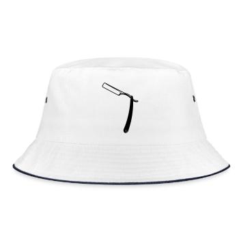 Razor open transparent shadow image - Bucket Hat - white/navy - Front