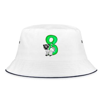 8 Birthday 8 years old with animal motif - eight - Bucket Hat - white/navy - Front
