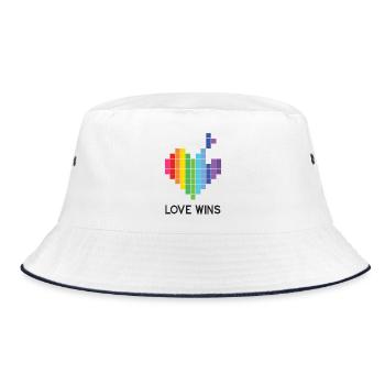 Pride Month LGBT - Liebe gewinnt - Bucket Hat - Weiß/Navy - Vorne