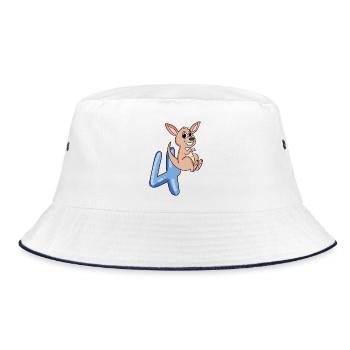 4th birthday motif kangaroo - four years - Bucket Hat - white/navy - Front