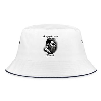 Legends wear beards - Bucket Hat - white/navy - Front