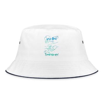 Isaiah Bible Verse I Help You - Bucket Hat - white/navy - Front