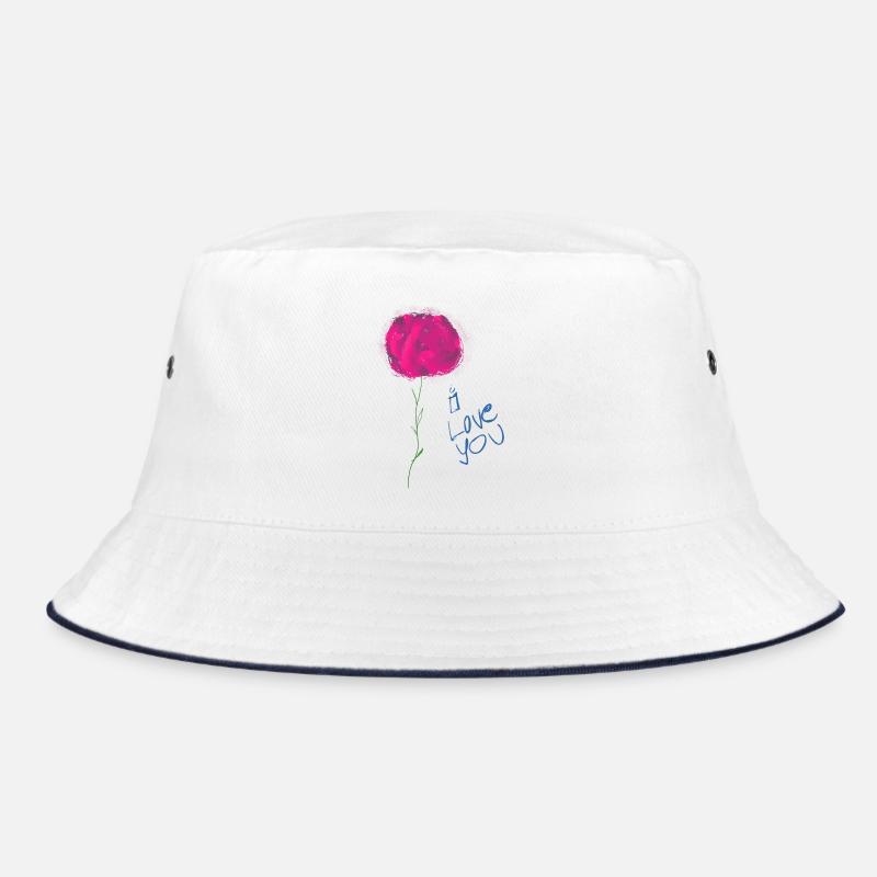 Abstrakte Blumenillustration mit Liebesbotschaft Bucket Hat