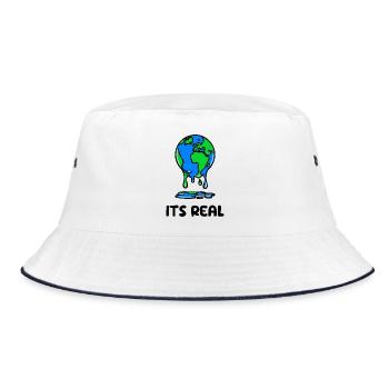 Mutter Erde Statement Planet Umweltfreundlich - Bucket Hat - Weiß/Navy - Vorne
