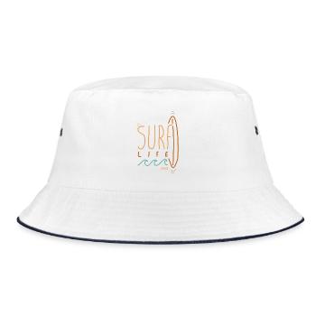 Surf Life (colored) - Bucket Hat - white/navy - Front