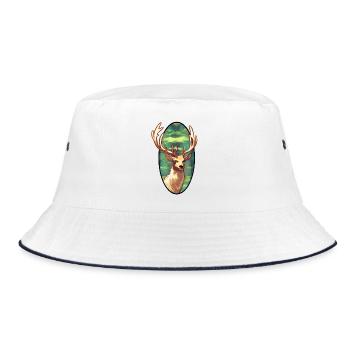 Junger Hirsch - Bucket Hat - Weiß/Navy - Vorne