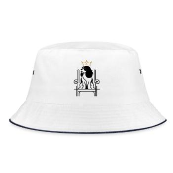 Cavalier King Charles Royal on Throne - Bucket Hat - white/navy - Front