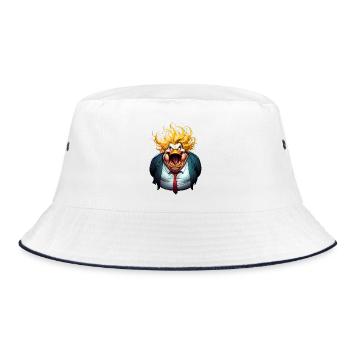 Trumpman cartoon - Bucket Hat - white/navy - Front