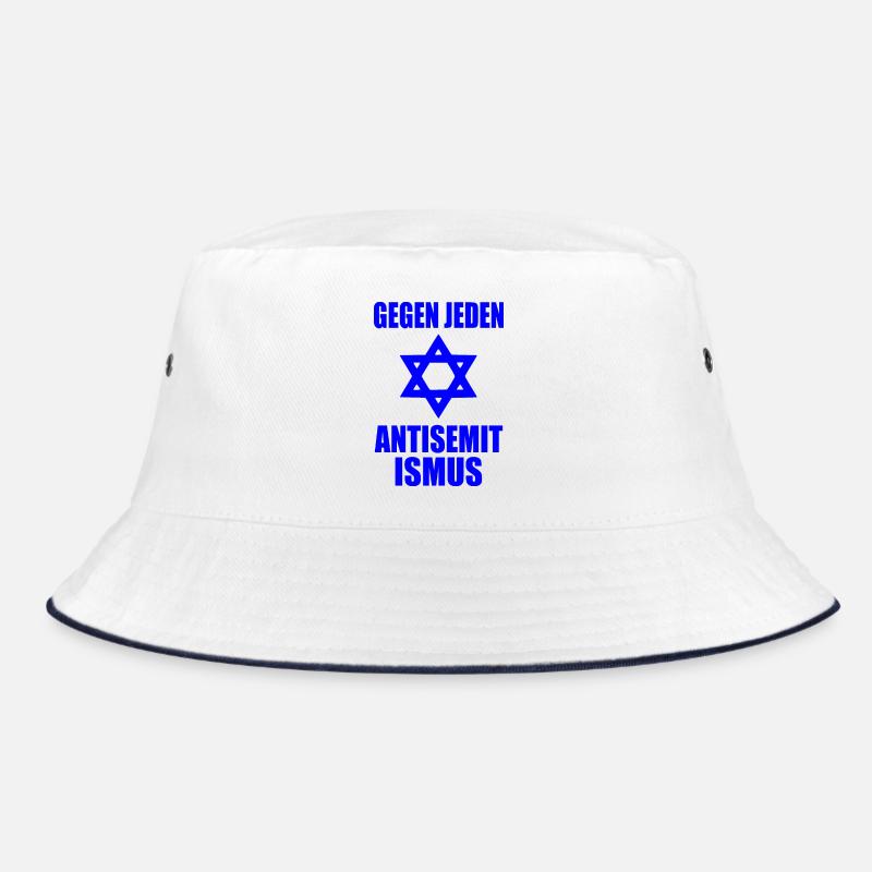 Gegen jeden antisemitismus - Bucket Hat - Weiß/Navy