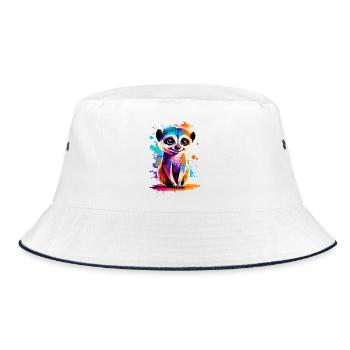 Meerkat Colorful - Meerkat from the Desert - Bucket Hat - white/navy - Front
