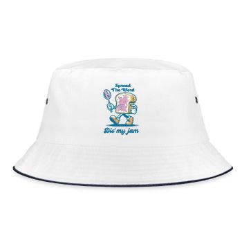 Verbreiten Sie das Wort Dis' My Jam Funny - Bucket Hat - Weiß/Navy - Vorne