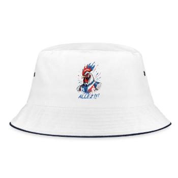 Foot et Rugby, sport aux couleurs bleu blanc rouge - Bob - blanc/marine - Devant