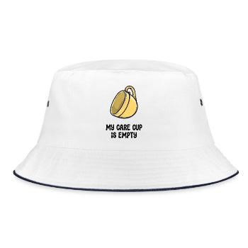Lustige Sprüche Ist Mir Wurscht Gleichgültig - Bucket Hat - Weiß/Navy - Vorne