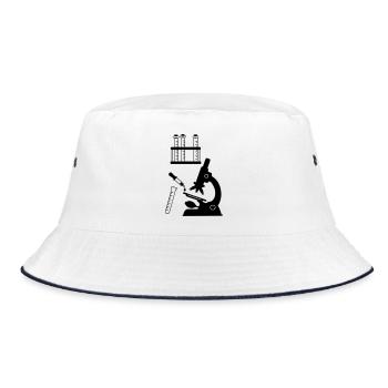 Microscope Laboratory Research - Bucket Hat - white/navy - Front