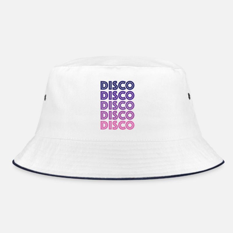 Disco Disco Disco - Bucket Hat - Weiß/Navy