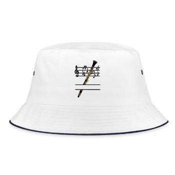 Clarinet brass music tones - Bucket Hat - white/navy - Front