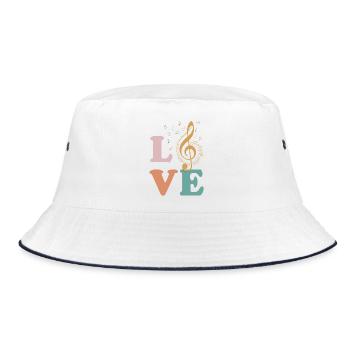 Klassische Musik Klassische Musik Liebe - Bucket Hat - Weiß/Navy - Vorne