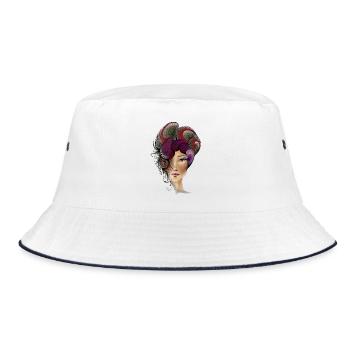 Portrait - Bucket Hat - Weiß/Navy - Vorne