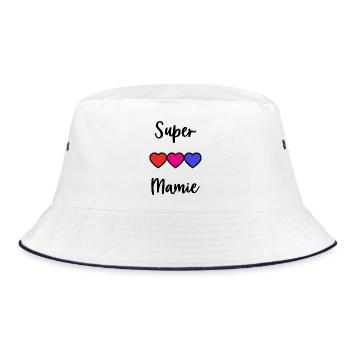 GRANNY - Bucket Hat - white/navy - Front