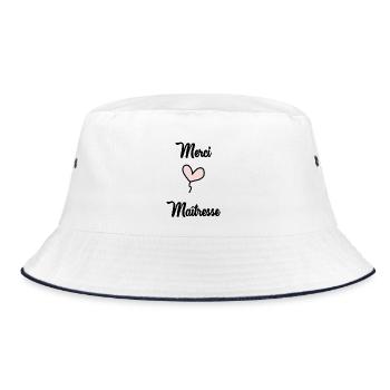 MISTRESS - Bucket Hat - white/navy - Front