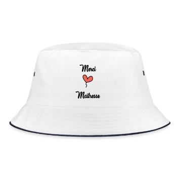 GELIEBTE. VIELEN DANK. DANKE, HERRIN - Bucket Hat - Weiß/Navy - Vorne