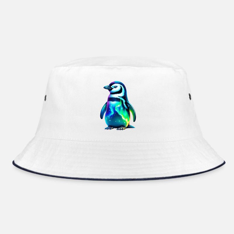 Aurora Borealis Pinguin Bucket Hat