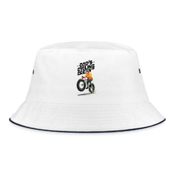 Vibrant Off-Road Cycling Illustration - Bucket Hat - white/navy - Front