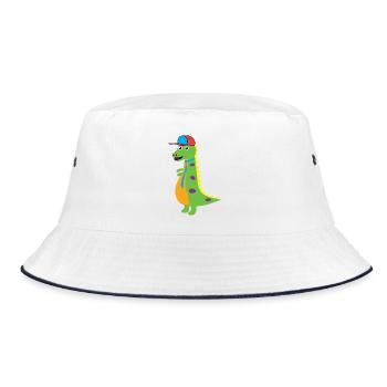T-Rex prêt pour l’école sur T-shirt Bébé - Bob - blanc/marine - Devant