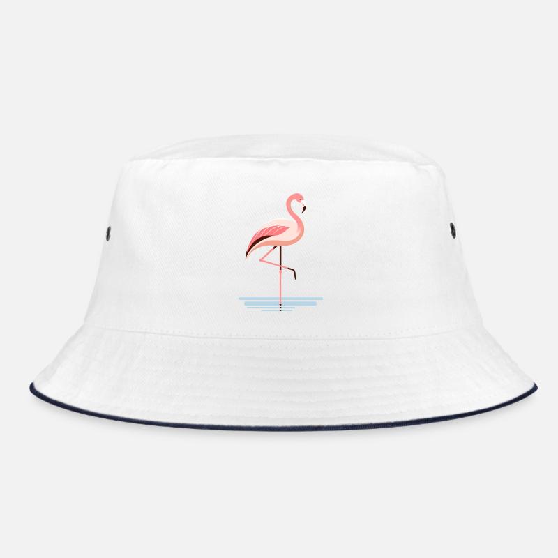 Flamingo in the water - Bucket Hat - white/navy