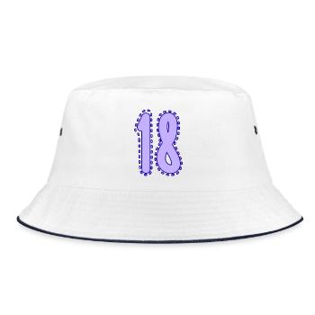 18. 18 YEARS OLD. 18th ANNIVERSARY. 18 BIRTHDAY. - Bucket Hat - white/navy - Front