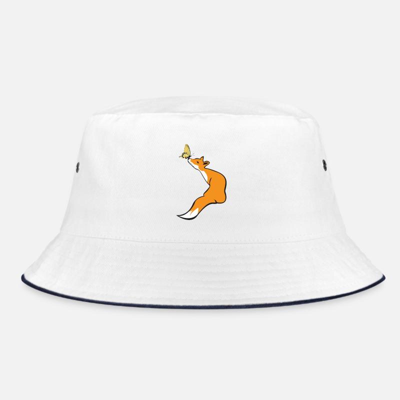 Verspieltes Füchchen mit Schmetterling Bucket Hat