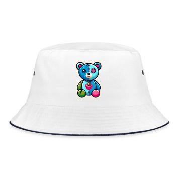 Patchwork Pal - Bucket Hat - white/navy - Front