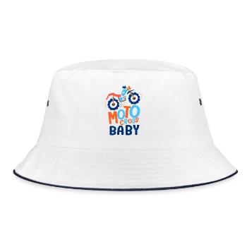 Baby Motocross cadeau naissance bébé père et fils - Bob - blanc/marine - Devant